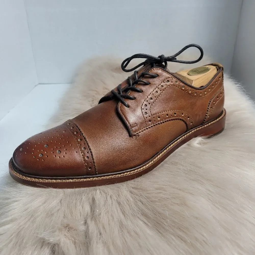 Alston Grey Brown Oxford  Captoe Brogues shoe